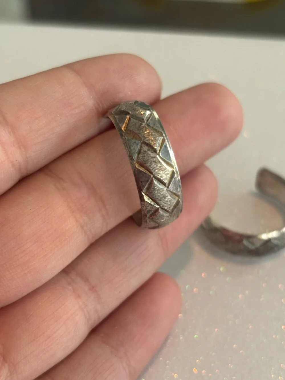 Vintage Y2K Sterling Cut Hoops